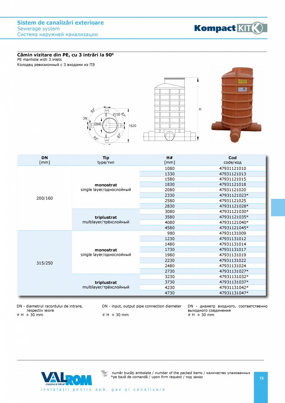 Pagina 15-Sistem de canalizari exterioare VALROM SN2÷SN8, SN10, PE100RC, PE100RC, cu acoperire...