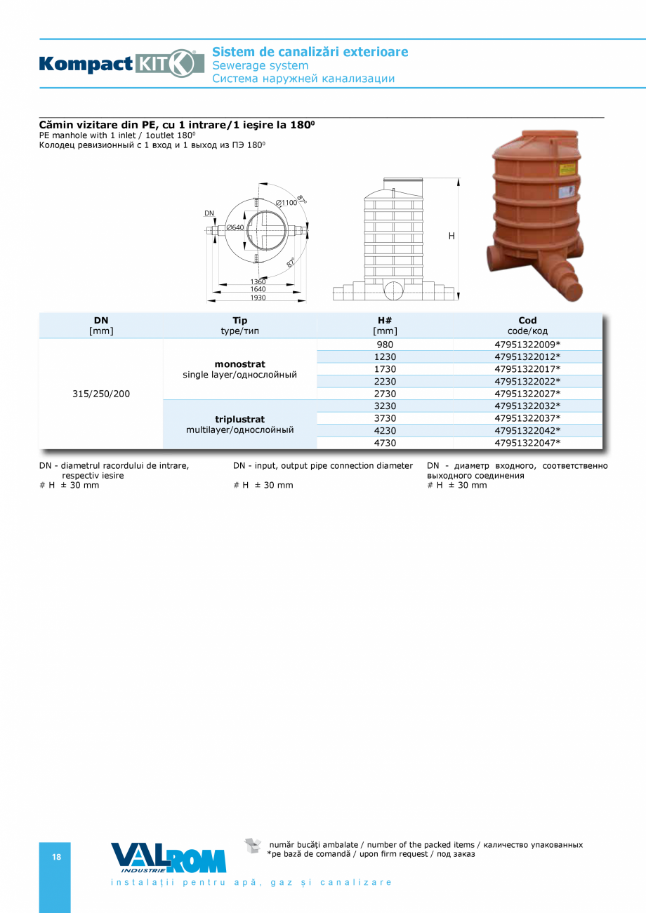 Pagina 18-Sistem de canalizari exterioare VALROM SN2÷SN8, SN10, PE100RC, PE100RC, cu acoperire...