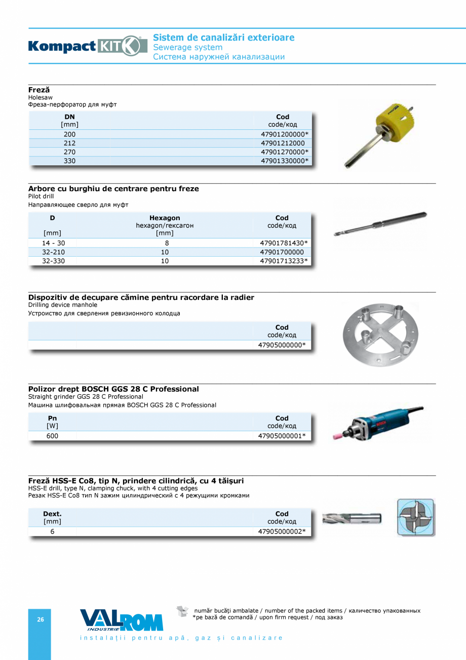 Pagina 26-Sistem de canalizari exterioare VALROM SN2÷SN8, SN10, PE100RC, PE100RC, cu acoperire...