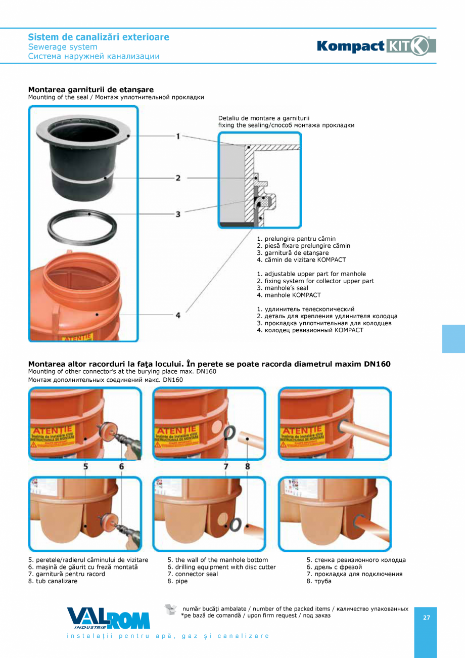 Pagina 27-Sistem de canalizari exterioare VALROM SN2÷SN8, SN10, PE100RC, PE100RC, cu acoperire...