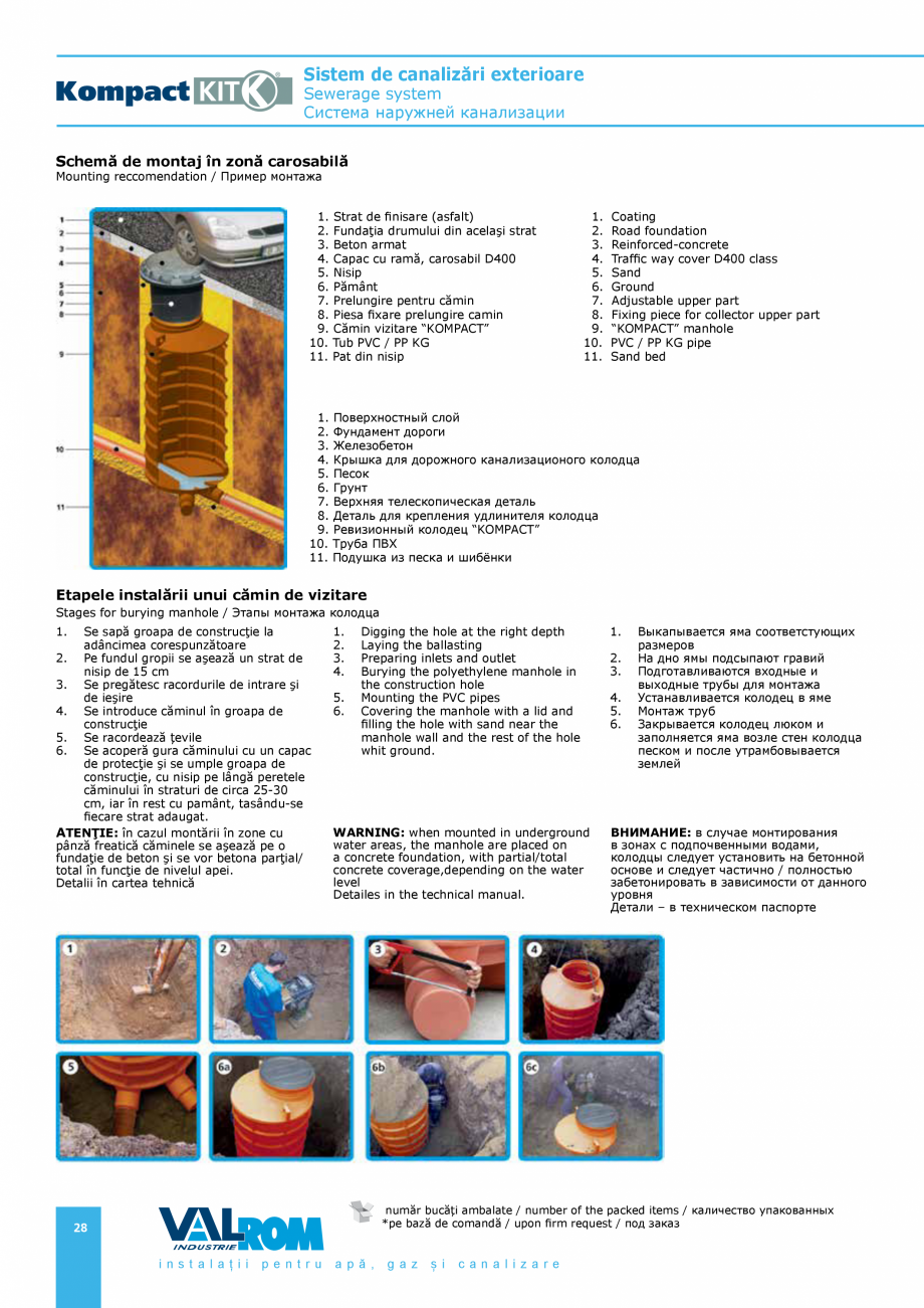 Pagina 28-Sistem de canalizari exterioare VALROM SN2÷SN8, SN10, PE100RC, PE100RC, cu acoperire...