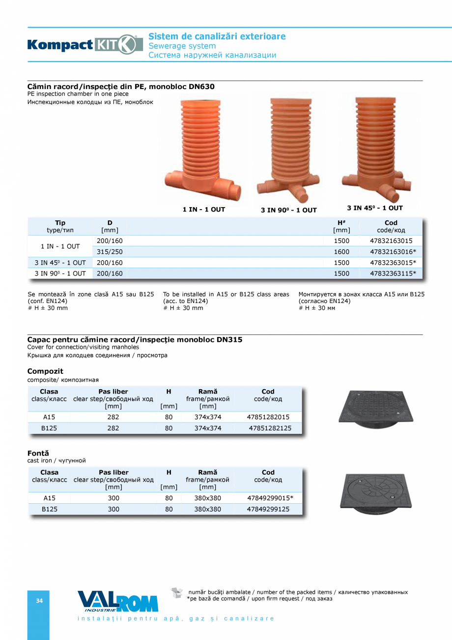 Pagina 34-Sistem de canalizari exterioare VALROM SN2÷SN8, SN10, PE100RC, PE100RC, cu acoperire...