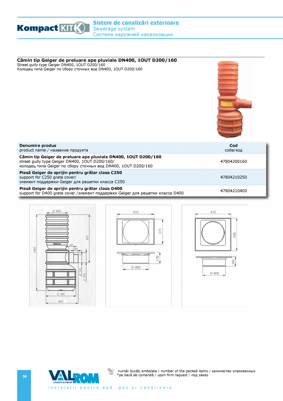 Pagina 36-Sistem de canalizari exterioare VALROM SN2÷SN8, SN10, PE100RC, PE100RC, cu acoperire...
