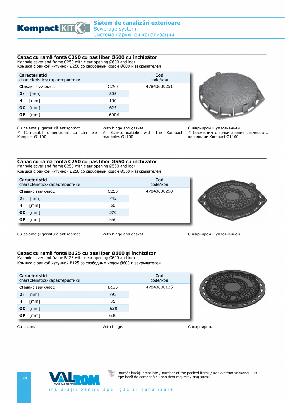 Pagina 40-Sistem de canalizari exterioare VALROM SN2÷SN8, SN10, PE100RC, PE100RC, cu acoperire...