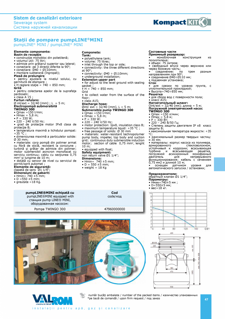 Pagina 47-Sistem de canalizari exterioare VALROM SN2÷SN8, SN10, PE100RC, PE100RC, cu acoperire...