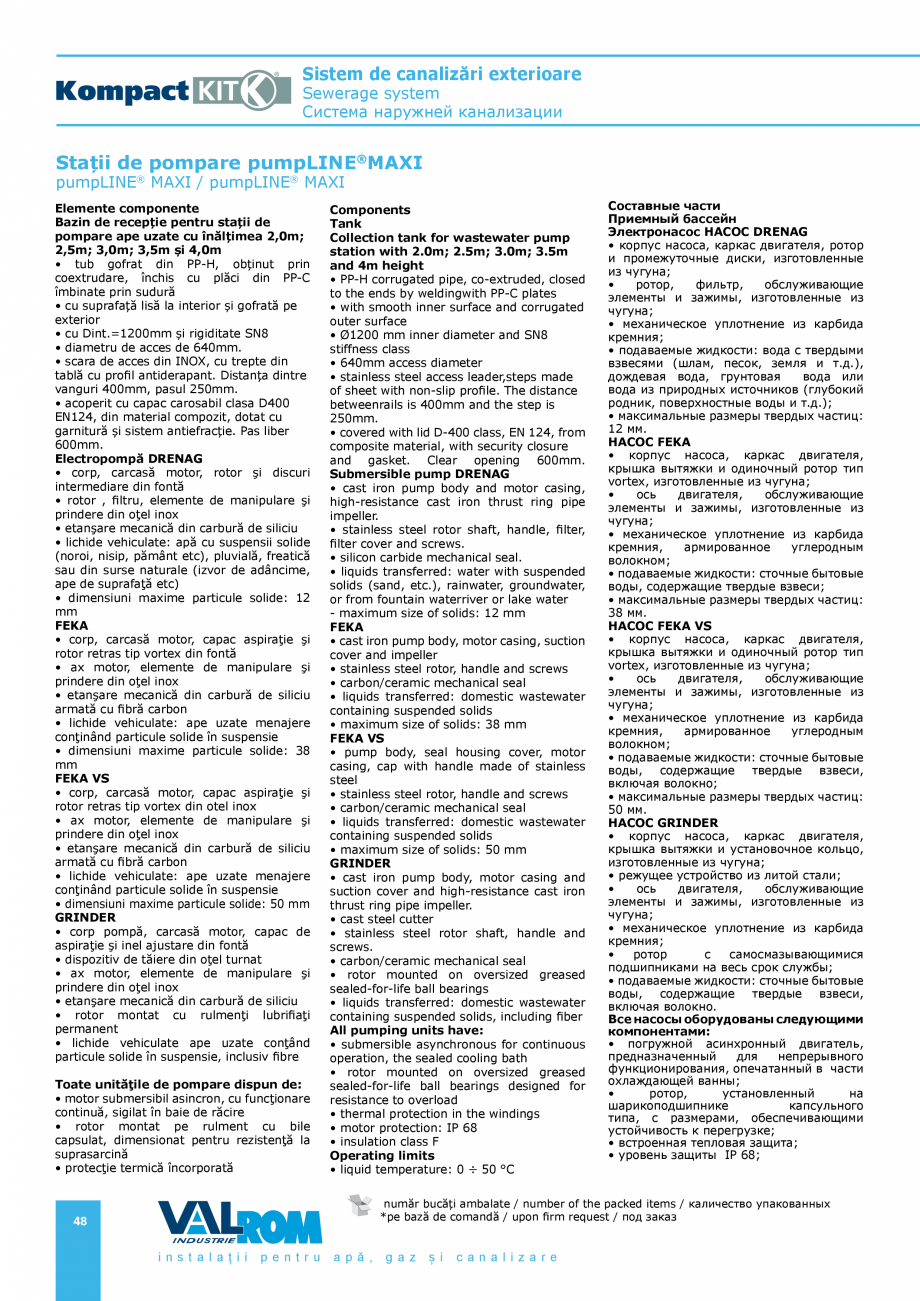 Pagina 48-Sistem de canalizari exterioare VALROM SN2÷SN8, SN10, PE100RC, PE100RC, cu acoperire...