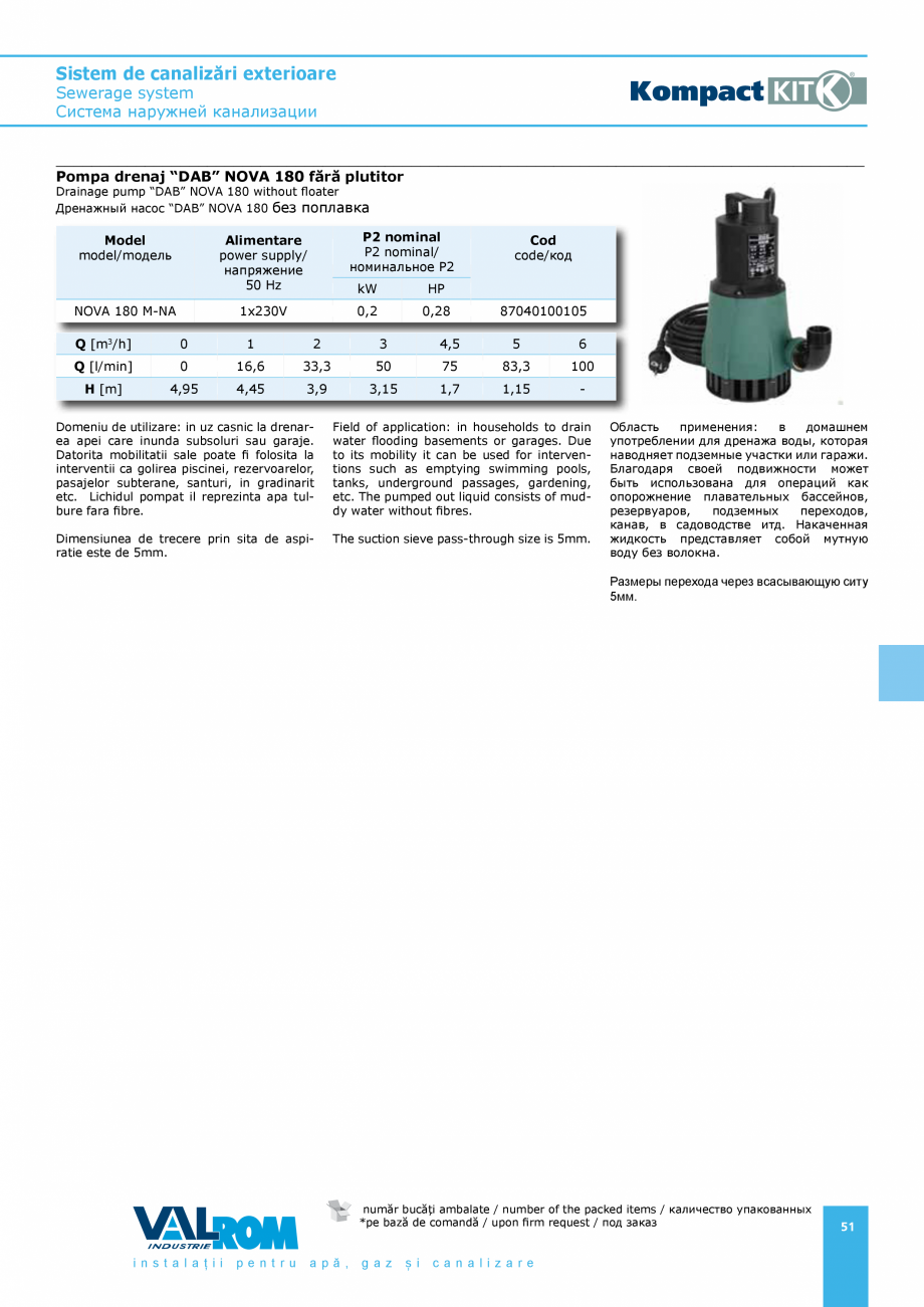 Pagina 51-Sistem de canalizari exterioare VALROM SN2÷SN8, SN10, PE100RC, PE100RC, cu acoperire...