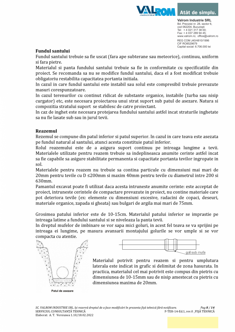 Pagina 8-Ţeavă PP multistrat cu mufă şi garnitură D110÷D400 având SN2÷SN8 VALROM...