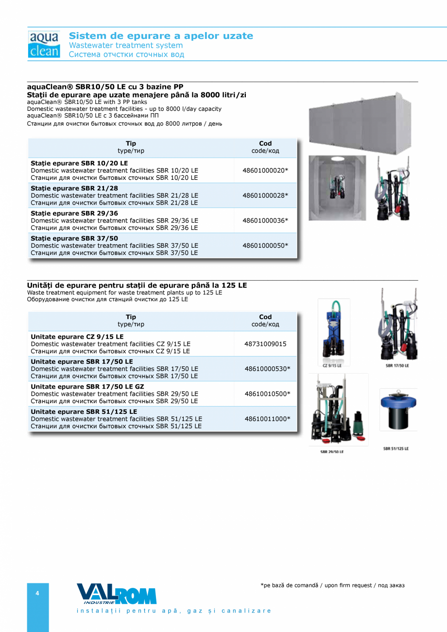 Pagina 3-Sistem de epurare a apelor uzate VALROM AquaClean Catalog, brosura Romana, Engleza ептик 5000
...