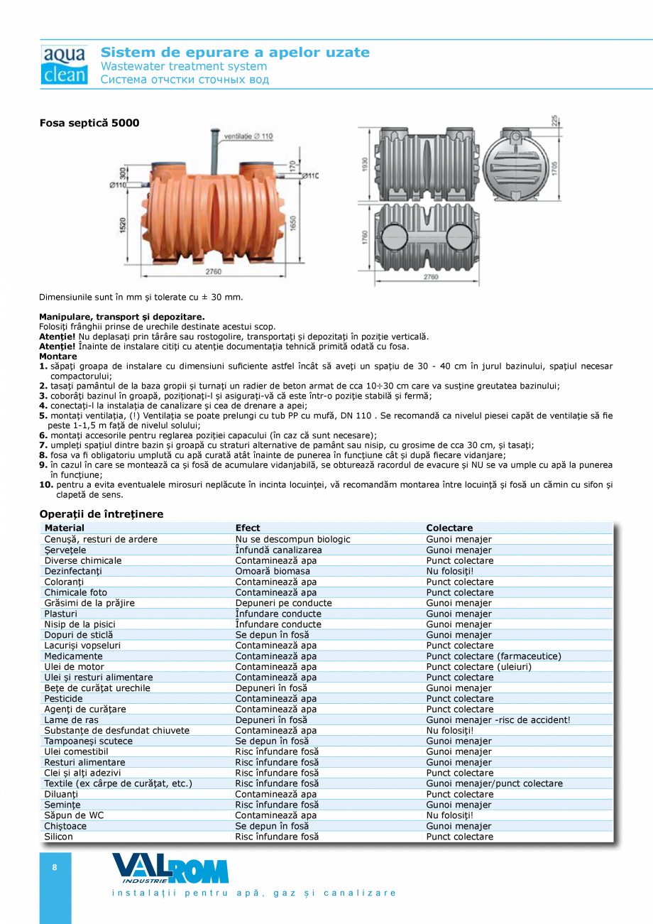 Pagina 7-Sistem de epurare a apelor uzate VALROM AquaClean Catalog, brosura Romana, Engleza (SEAU) > 150LE...
