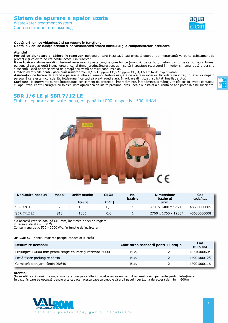 Pagina 8-Sistem de epurare a apelor uzate VALROM AquaClean Catalog, brosura Romana, Engleza aClean...