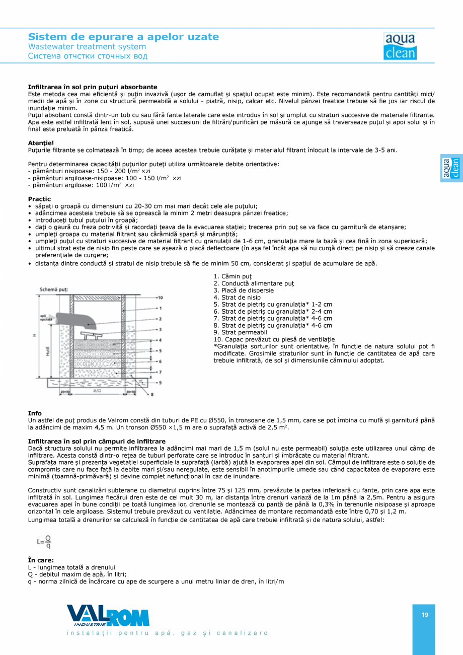 Pagina 18-Sistem de epurare a apelor uzate VALROM AquaClean Catalog, brosura Romana, Engleza ă va purta...