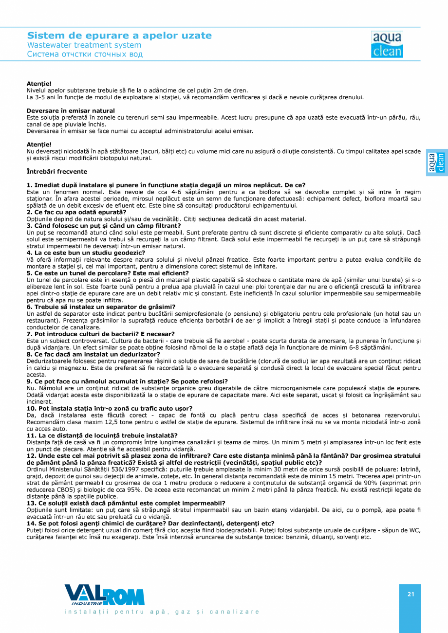 Pagina 20-Sistem de epurare a apelor uzate VALROM AquaClean Catalog, brosura Romana, Engleza uc.

2
...