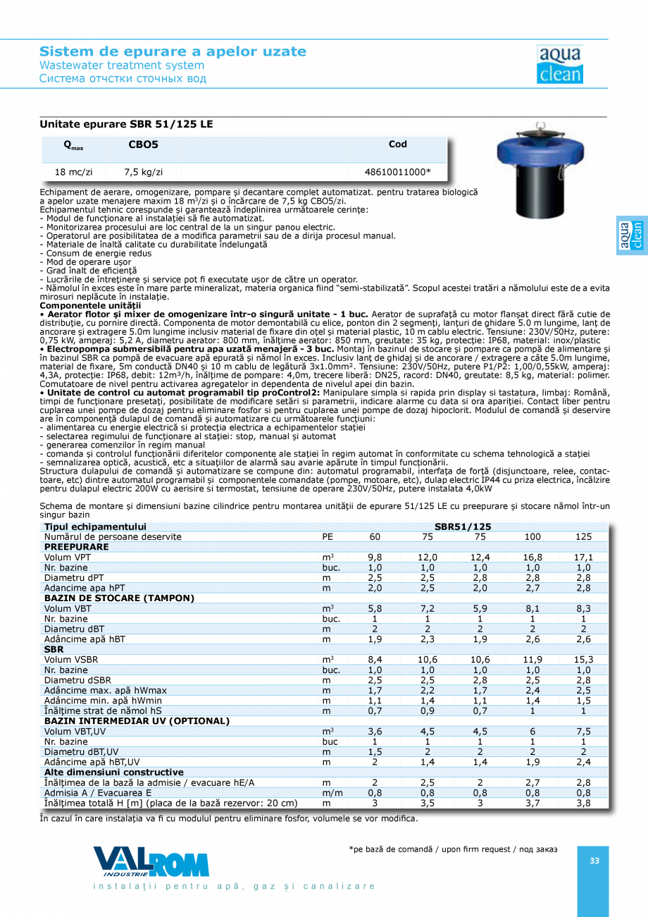 Pagina 33 - Sistem de epurare a apelor uzate VALROM AquaClean Catalog, brosura Romana, Engleza ntr-o...