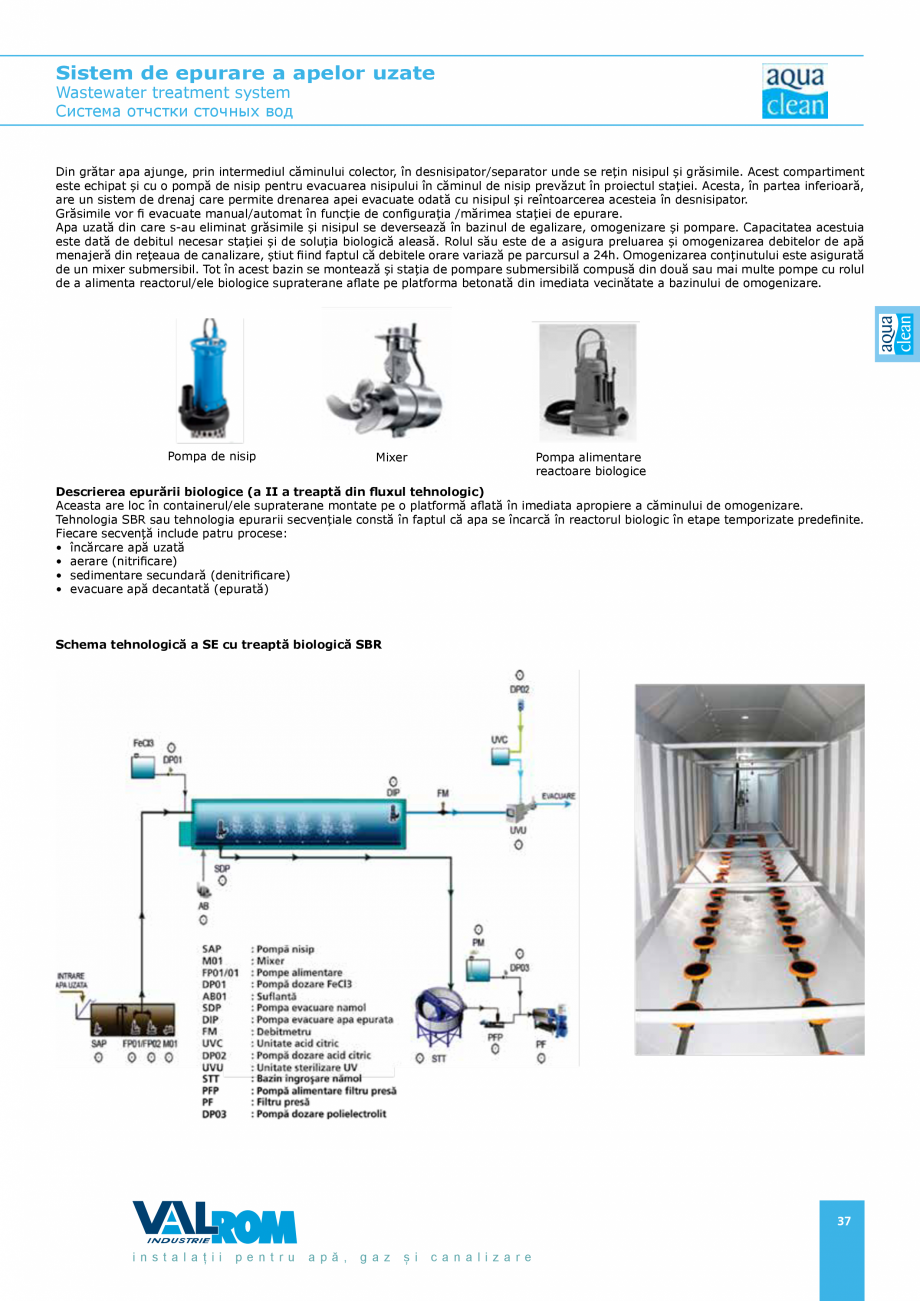 Pagina 37-Sistem de epurare a apelor uzate VALROM AquaClean Catalog, brosura Romana, Engleza i rezervorul de...