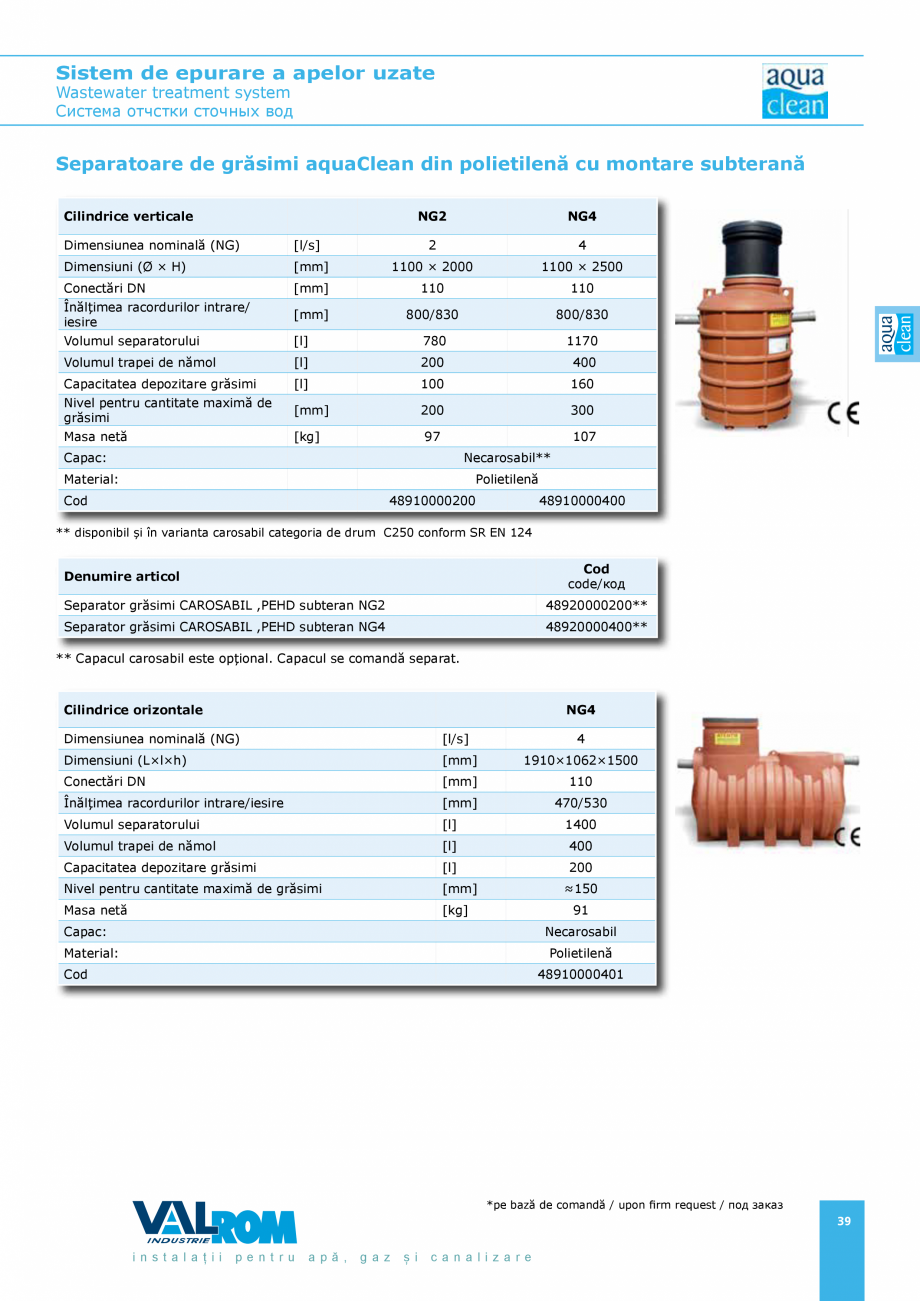 Pagina 39-Sistem de epurare a apelor uzate VALROM AquaClean Catalog, brosura Romana, Engleza  livrare al...