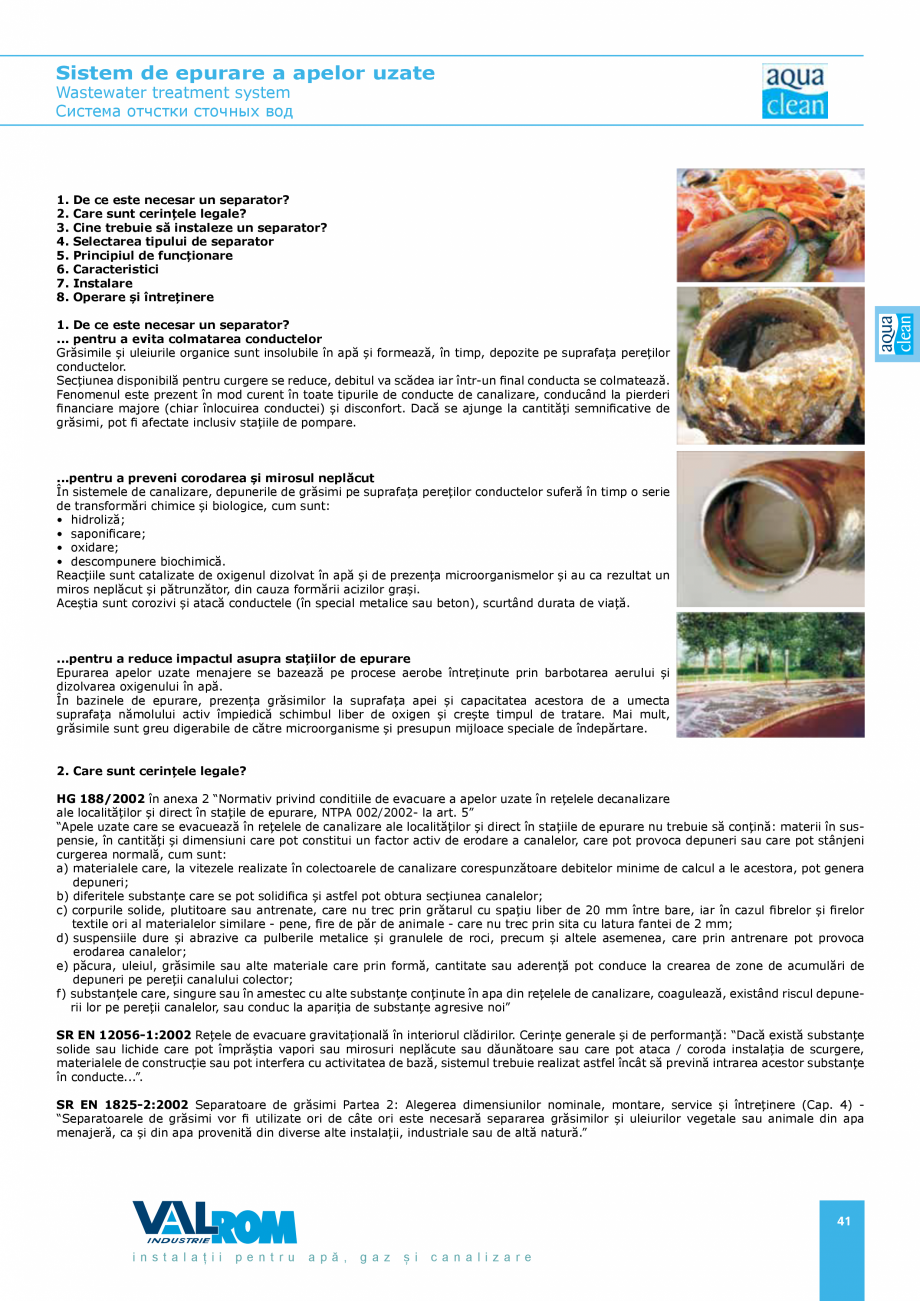 Pagina 41-Sistem de epurare a apelor uzate VALROM AquaClean Catalog, brosura Romana, Engleza ersoane instruite...