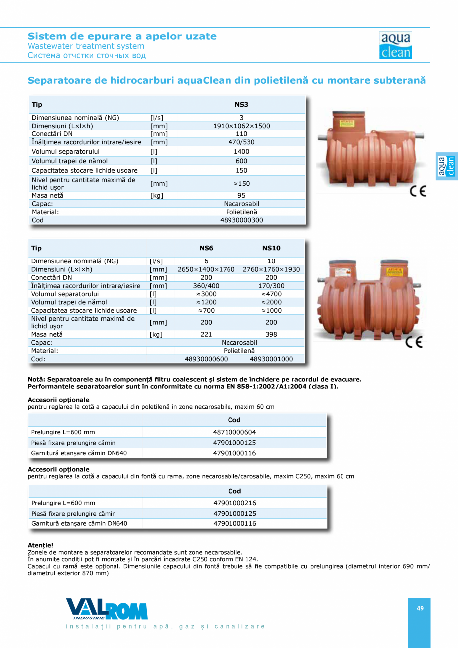 Pagina 49-Sistem de epurare a apelor uzate VALROM AquaClean Catalog, brosura Romana, Engleza etc), alți...