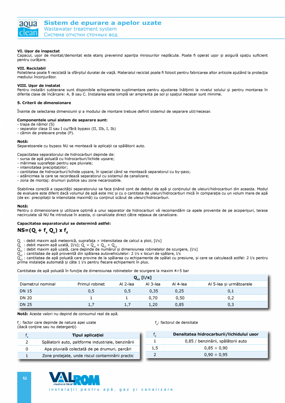 Pagina 52-Sistem de epurare a apelor uzate VALROM AquaClean Catalog, brosura Romana, Engleza 90% (70%)

consum...