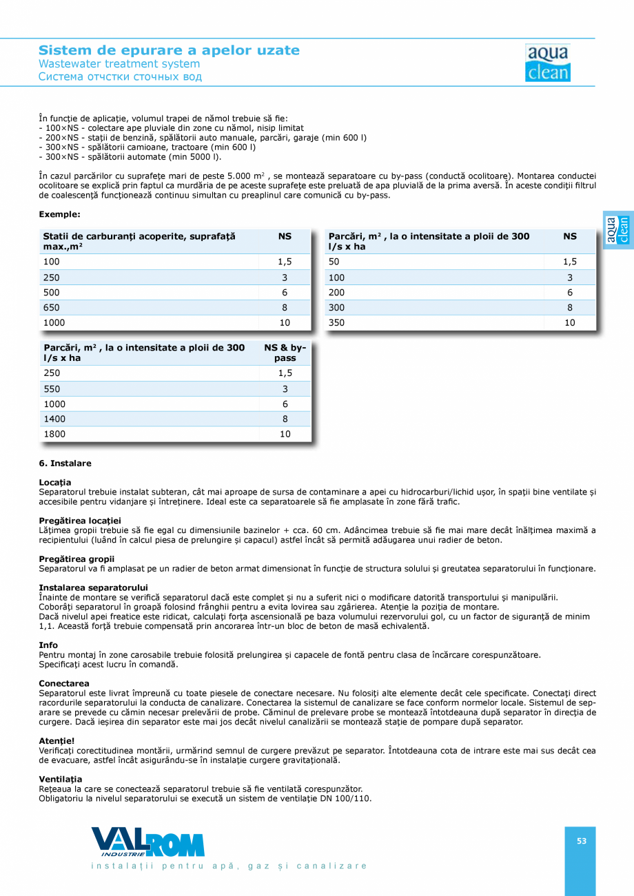 Pagina 53-Sistem de epurare a apelor uzate VALROM AquaClean Catalog, brosura Romana, Engleza im controlat...