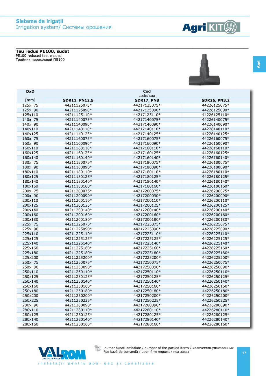 Pagina 17-Sisteme pentru irigatii VALROM AgriKIT Catalog, brosura Engleza, Romana, Rusa 00
Reference...