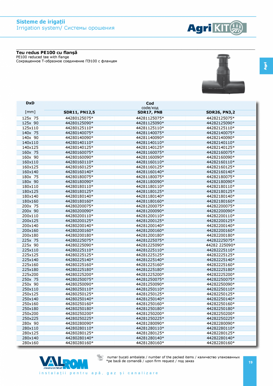 Pagina 19-Sisteme pentru irigatii VALROM AgriKIT Catalog, brosura Engleza, Romana, Rusa cu pat de nisip...