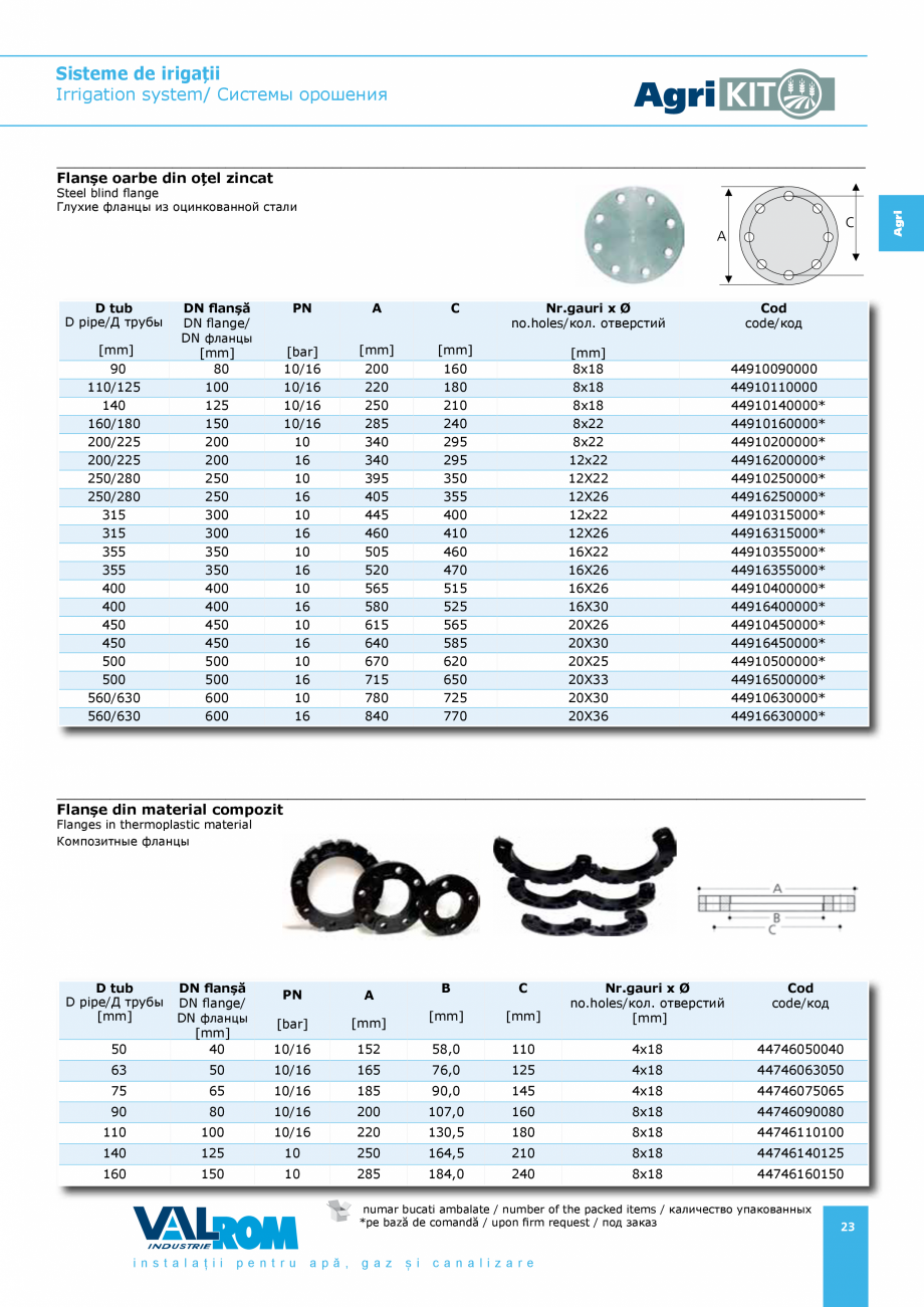 Pagina 23-Sisteme pentru irigatii VALROM AgriKIT Catalog, brosura Engleza, Romana, Rusa 
26

WAT208210500013*
...