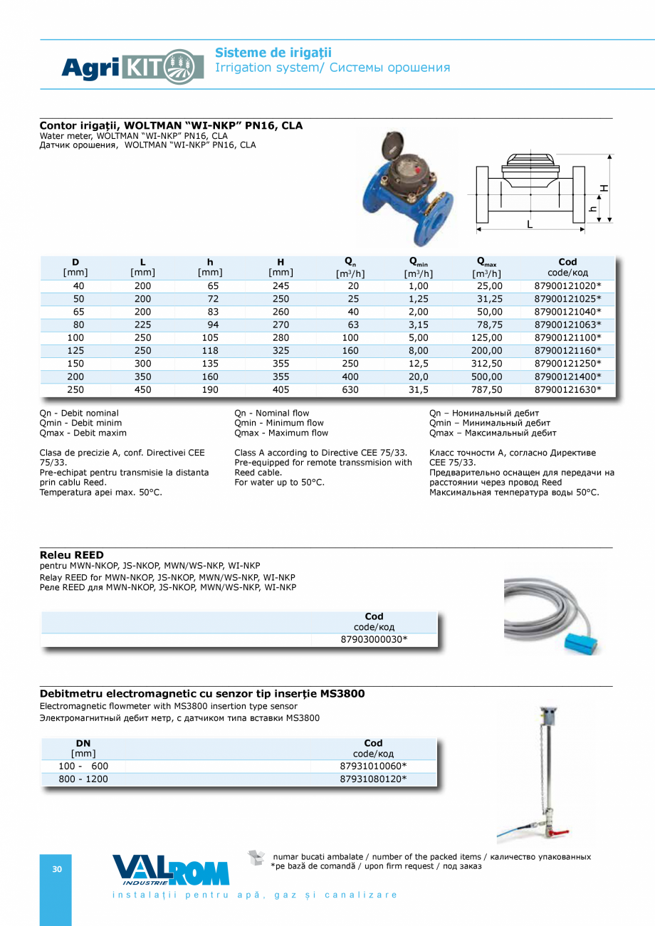 Pagina 30-Sisteme pentru irigatii VALROM AgriKIT Catalog, brosura Engleza, Romana, Rusa...