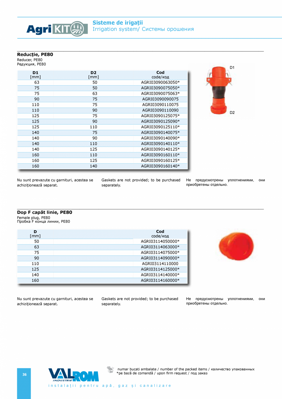 Pagina 36-Sisteme pentru irigatii VALROM AgriKIT Catalog, brosura Engleza, Romana, Rusa 

15

Sisteme de...