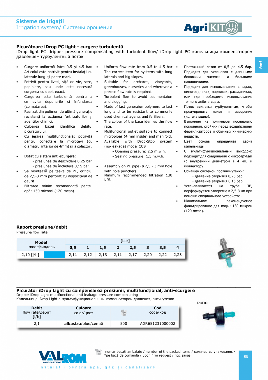 Pagina 53-Sisteme pentru irigatii VALROM AgriKIT Catalog, brosura Engleza, Romana, Rusa 26
20X33
20X25
20X33...