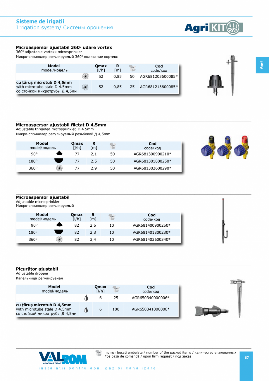 Pagina 67-Sisteme pentru irigatii VALROM AgriKIT Catalog, brosura Engleza, Romana, Rusa [m3/h]
30
80
30
50
80
...