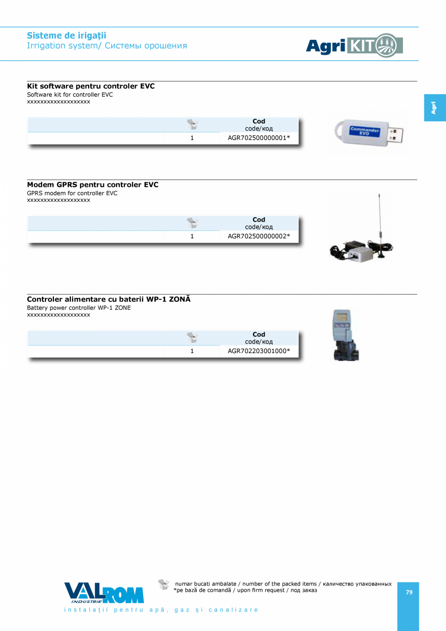 Pagina 79-Sisteme pentru irigatii VALROM AgriKIT Catalog, brosura Engleza, Romana, Rusa...