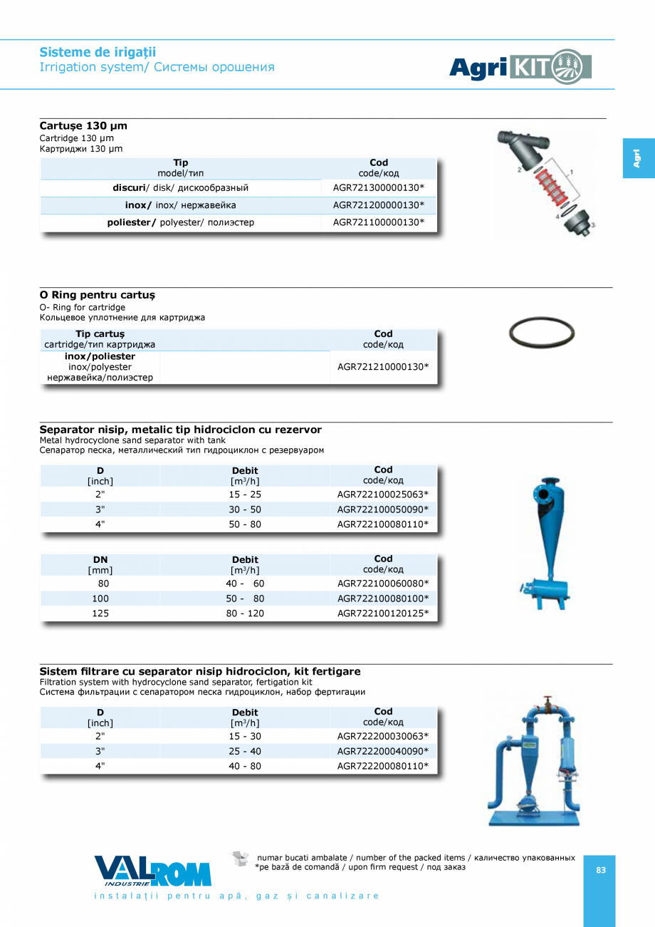 Pagina 83-Sisteme pentru irigatii VALROM AgriKIT Catalog, brosura Engleza, Romana, Rusa de/код...