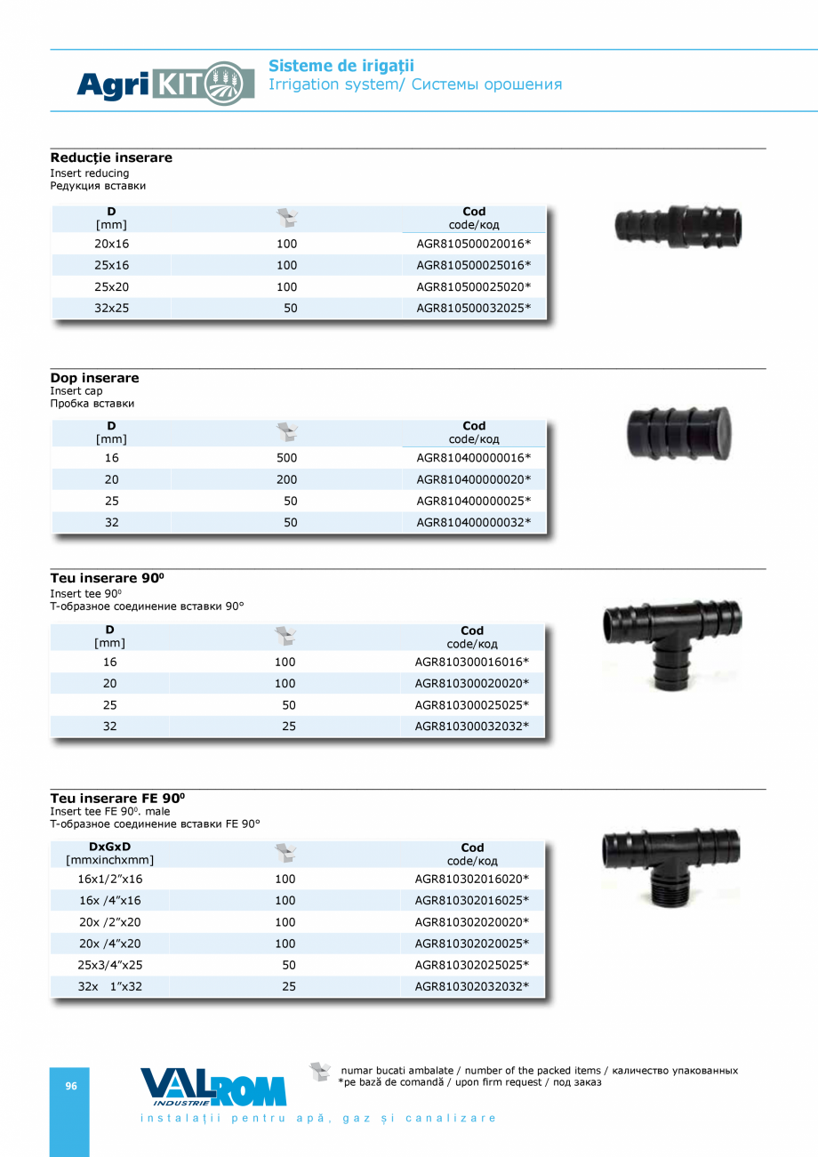 Pagina 96-Sisteme pentru irigatii VALROM AgriKIT Catalog, brosura Engleza, Romana, Rusa 
1,5
1,5
1,9
1,9
1,9
2...
