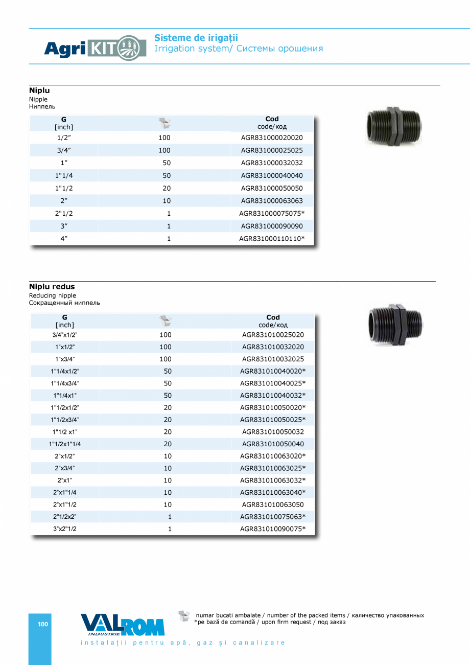 Pagina 100-Sisteme pentru irigatii VALROM AgriKIT Catalog, brosura Engleza, Romana, Rusa 304*

Caracteristici...