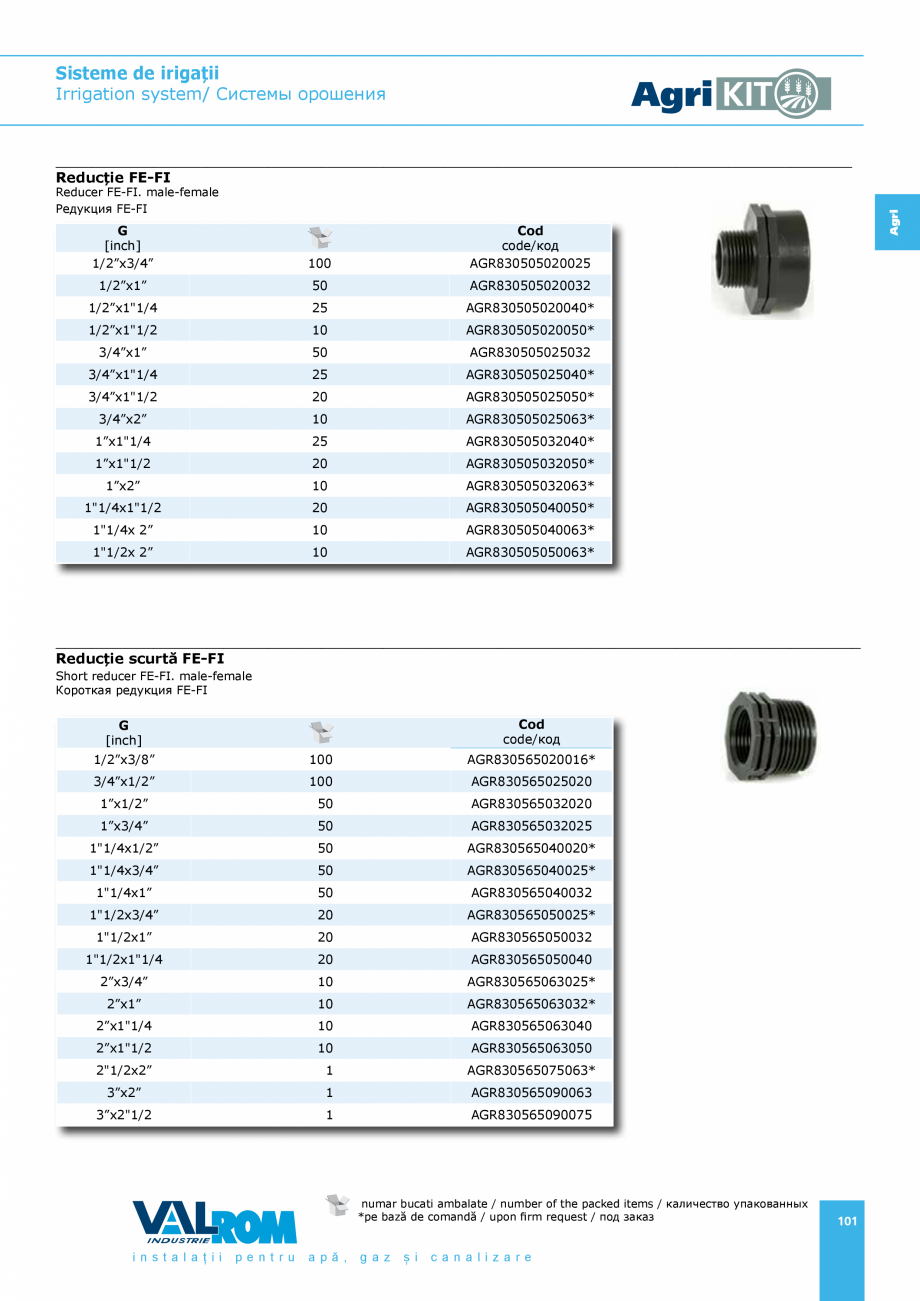 Pagina 101-Sisteme pentru irigatii VALROM AgriKIT Catalog, brosura Engleza, Romana, Rusa 
189
117
153

E.U. =...