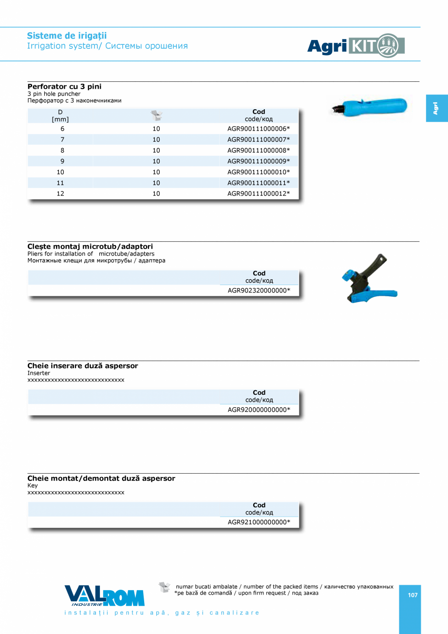 Pagina 107-Sisteme pentru irigatii VALROM AgriKIT Catalog, brosura Engleza, Romana, Rusa...