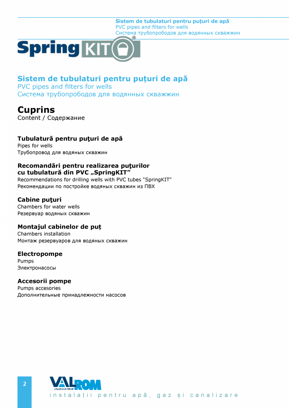 Pagina 2-Sistem de tubulaturi pentru puțuri de apă VALROM WaterPRO, Țeavă apă potabilă PE100RC ,...