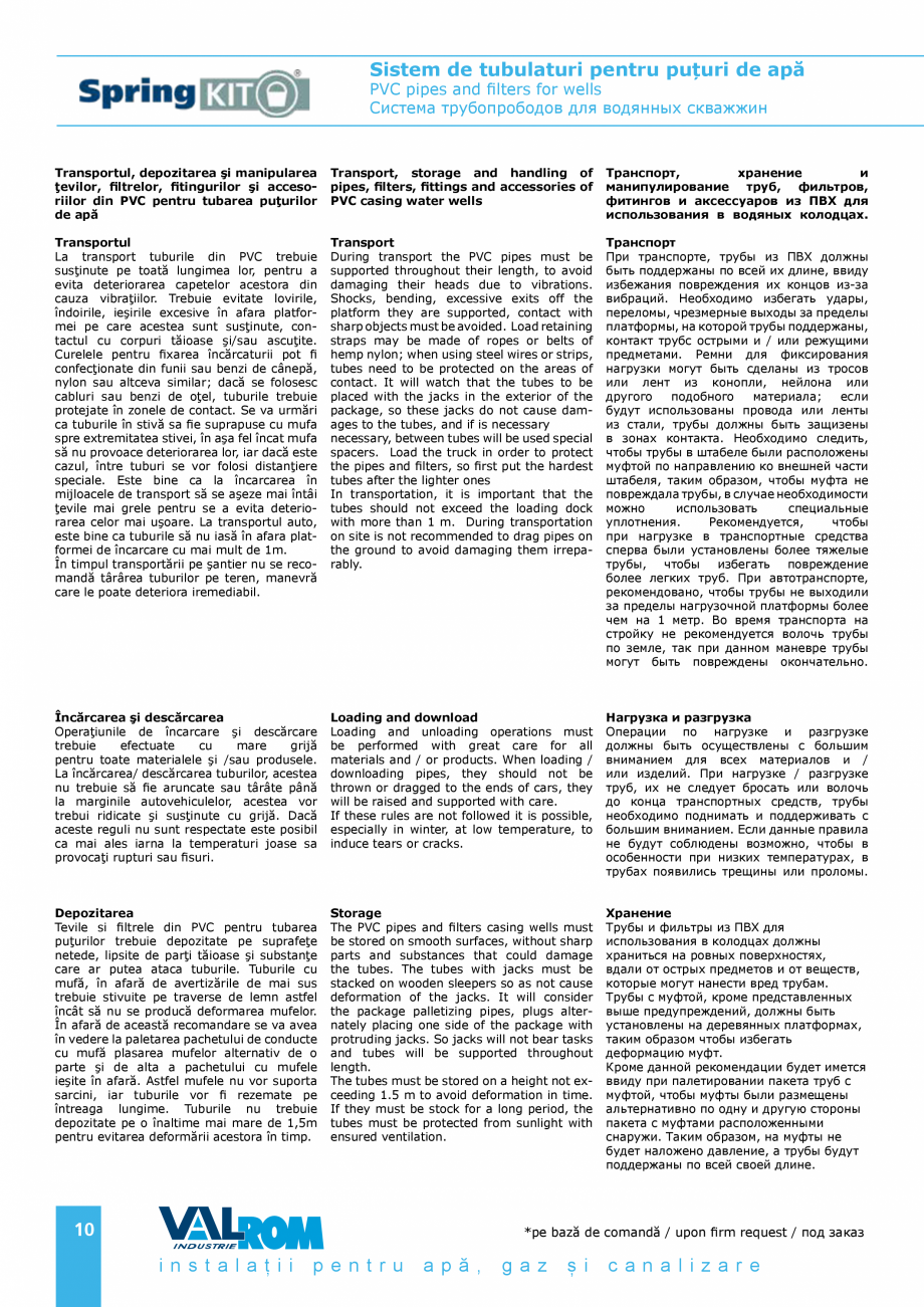Pagina 10-Sistem de tubulaturi pentru puțuri de apă VALROM WaterPRO, Țeavă apă potabilă PE100RC ,...