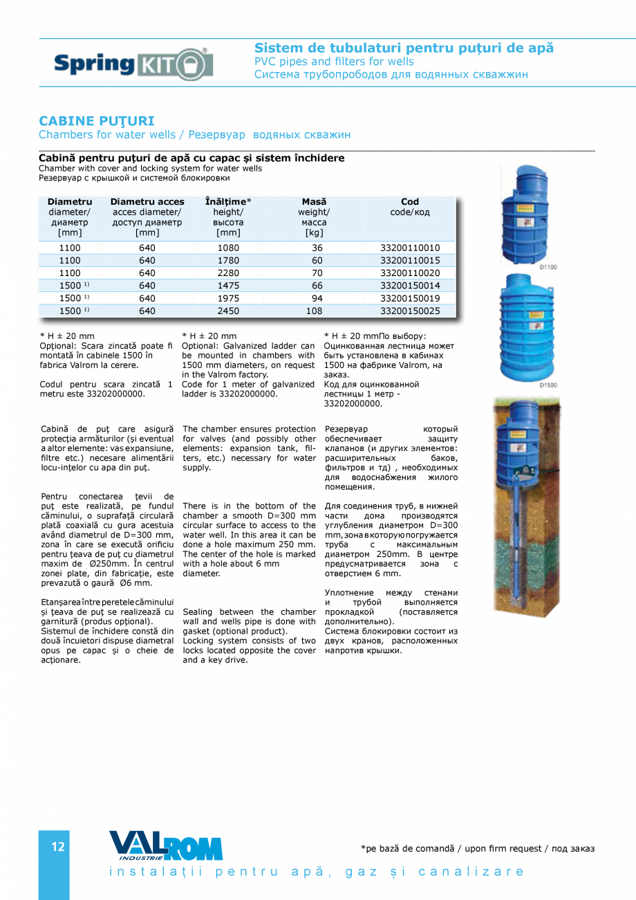 Pagina 12-Sistem de tubulaturi pentru puțuri de apă VALROM WaterPRO, Țeavă apă potabilă PE100RC ,...