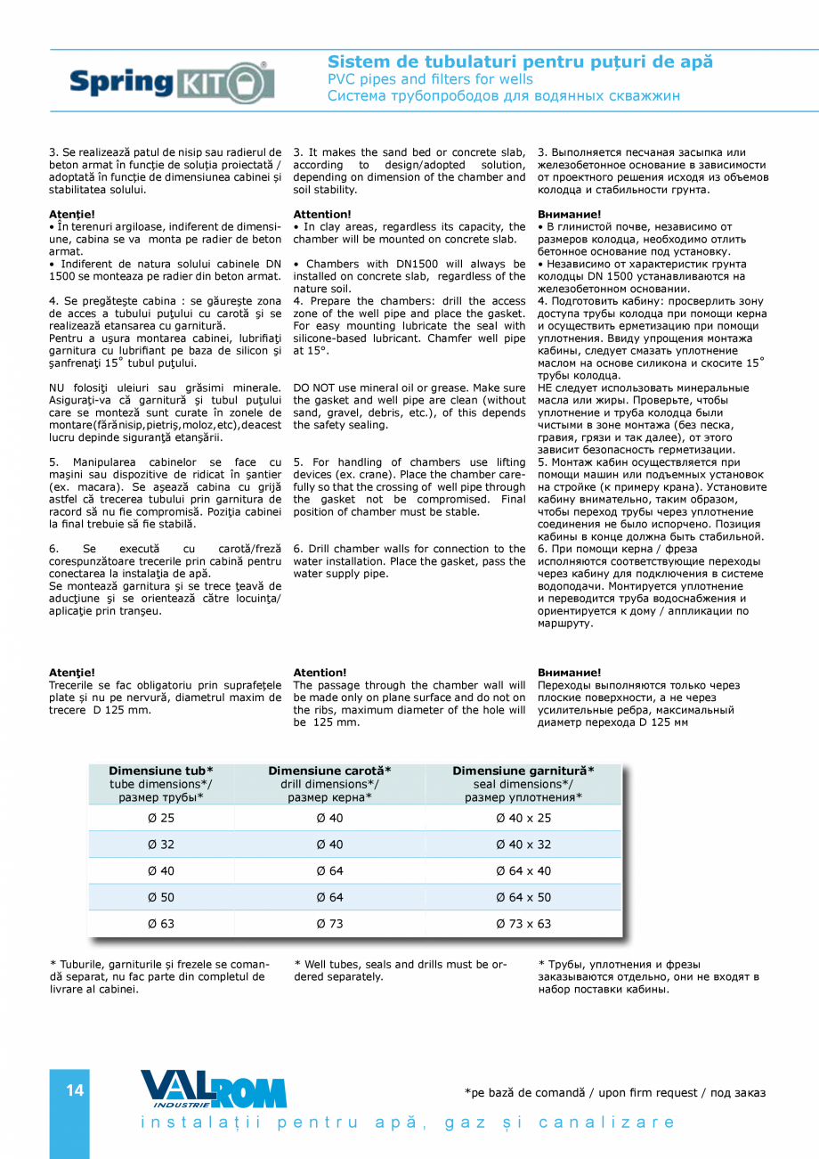 Pagina 14-Sistem de tubulaturi pentru puțuri de apă VALROM WaterPRO, Țeavă apă potabilă PE100RC ,...