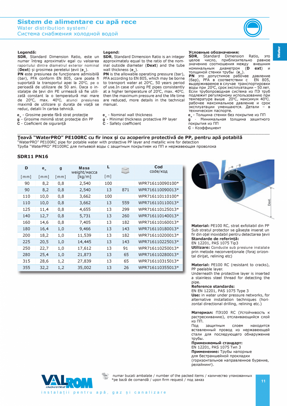 Pagina 11-Sistem de alimentare cu apă rece VALROM Catalog, brosura Romana re caused by the propagation of...