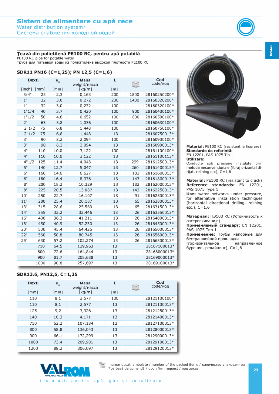 Pagina 23-Sistem de alimentare cu apă rece VALROM Catalog, brosura Romana ая возможной...