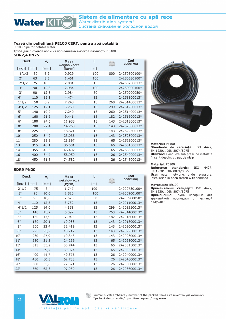 Pagina 26-Sistem de alimentare cu apă rece VALROM Catalog, brosura Romana ущества:
- монтаж...