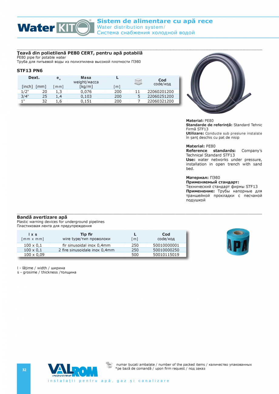 Pagina 32-Sistem de alimentare cu apă rece VALROM Catalog, brosura Romana полняется в...