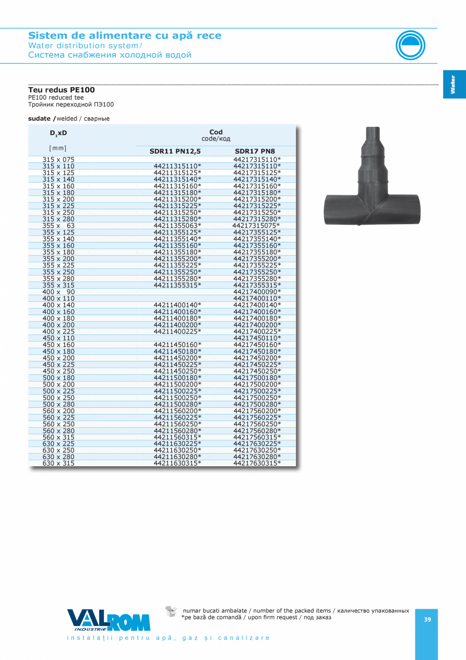 Pagina 39-Sistem de alimentare cu apă rece VALROM Catalog, brosura Romana s
g - Minimal thickness protective ...