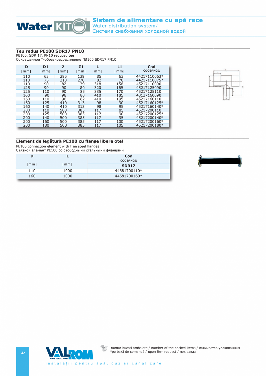 Pagina 42-Sistem de alimentare cu apă rece VALROM Catalog, brosura Romana ve installation techniques...