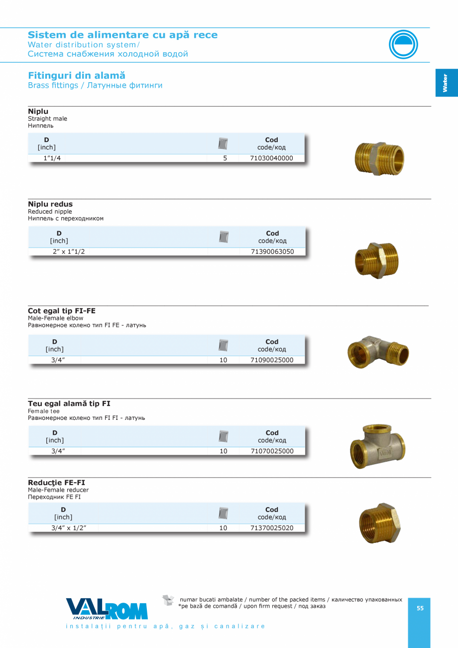 Pagina 55-Sistem de alimentare cu apă rece VALROM Catalog, brosura Romana рименяемый...