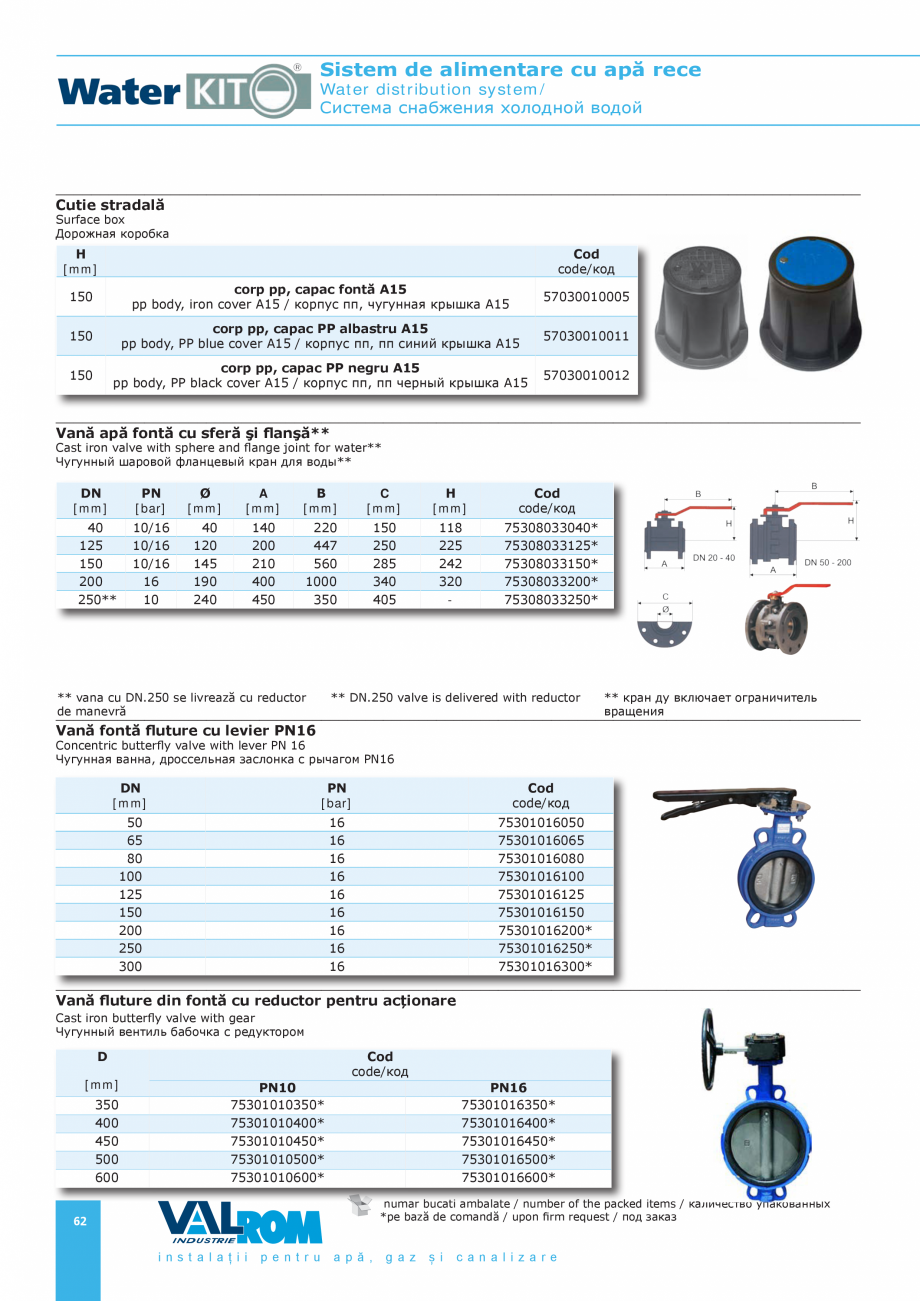 Pagina 62-Sistem de alimentare cu apă rece VALROM Catalog, brosura Romana  нержавеющей
стали...