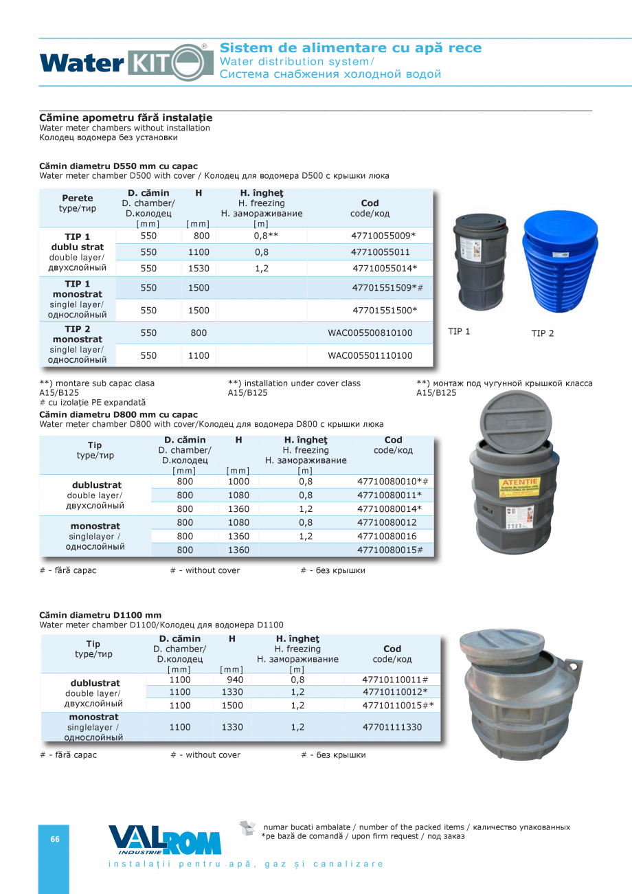 Pagina 66-Sistem de alimentare cu apă rece VALROM Catalog, brosura Romana 182

WPR112130160013*

180

13,3

1...